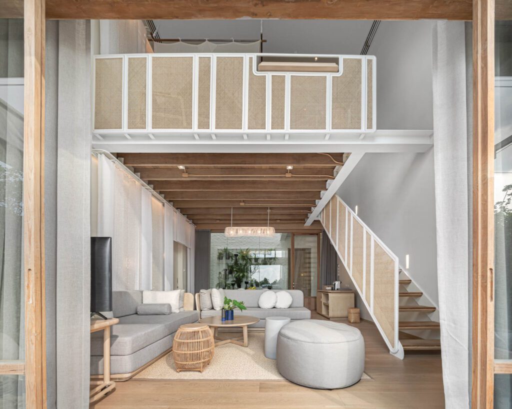 自定义白沙家具和大鼠widerwork加入池别墅生活区层织物特征墙