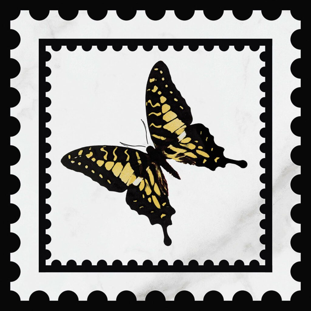 黄蝴蝶位于维多利亚陶瓷墙中心 由Mary Katrantzou为Villoy & Boch