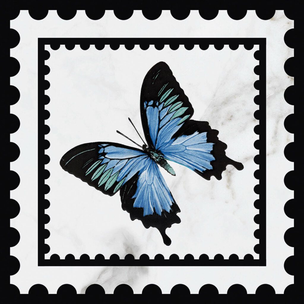 维多利亚陶瓷墙中心蓝蝴蝶和Mary Katrantzou为Villeroy & Boch