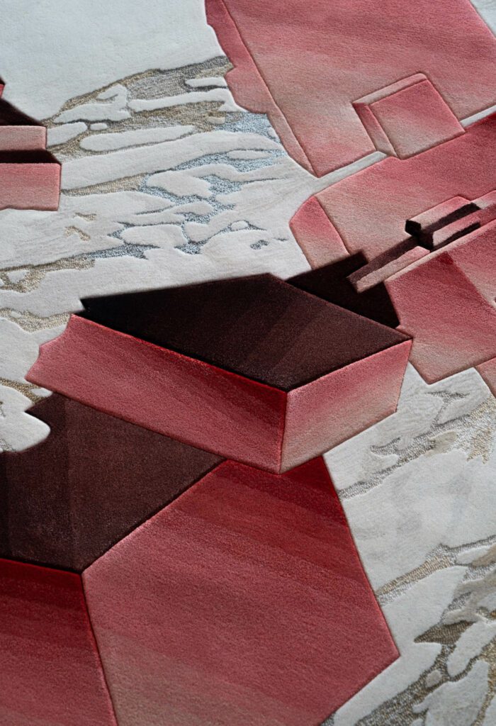 关闭粉红色大理石地毯