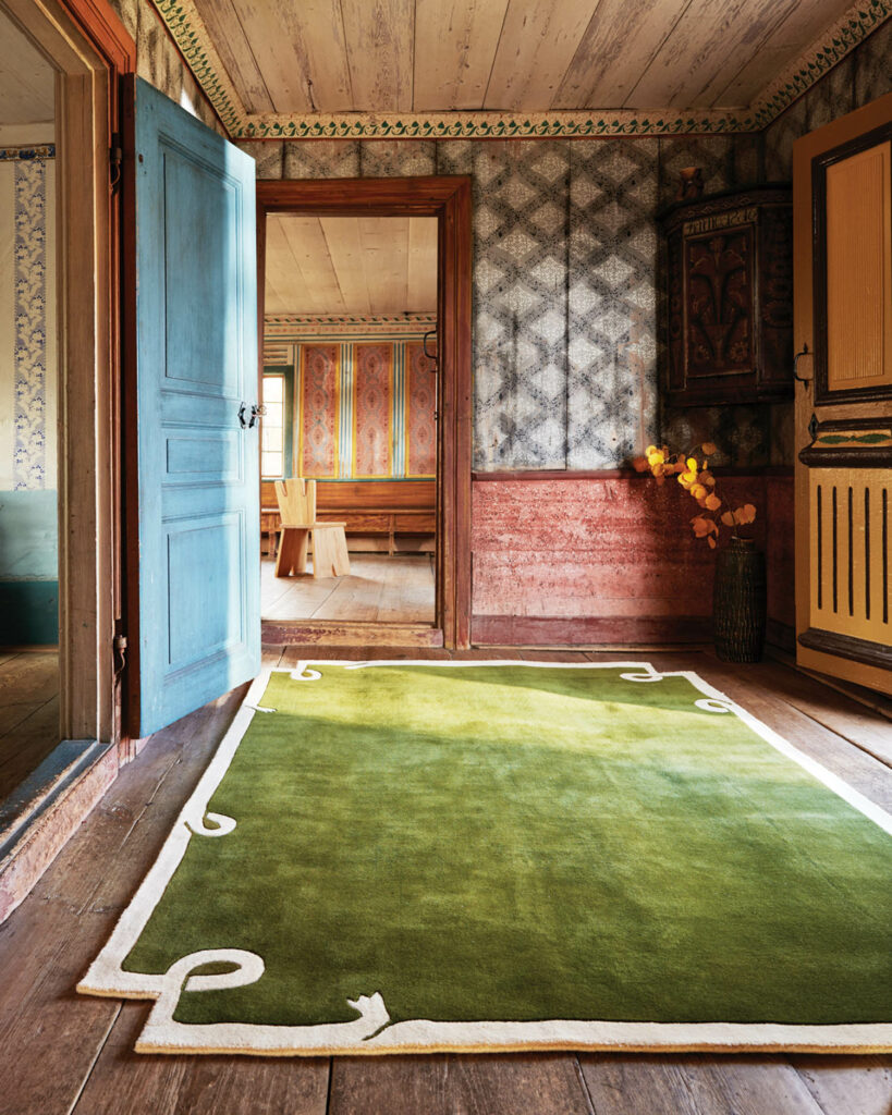 环形绿地毯白剪