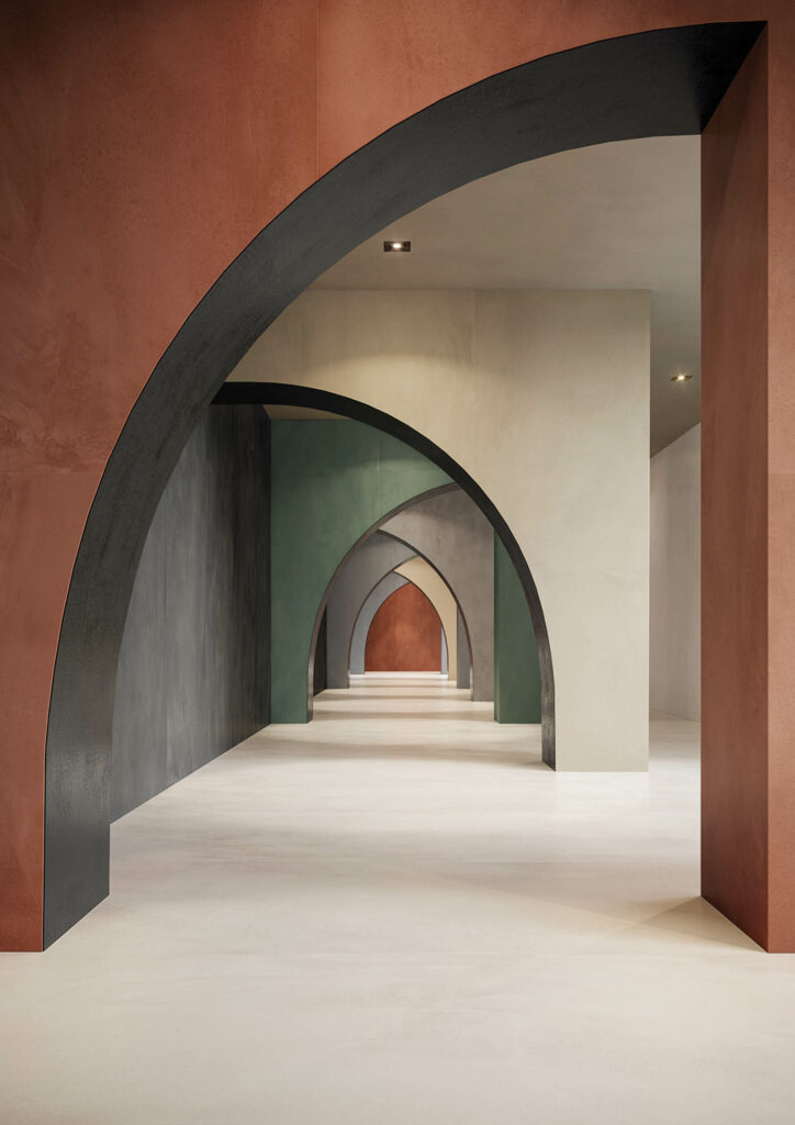 immento Amaranto室内/室外瓷墙/楼板和大型薄板受Ergon人工水泥树脂启发后通过Emilceramica