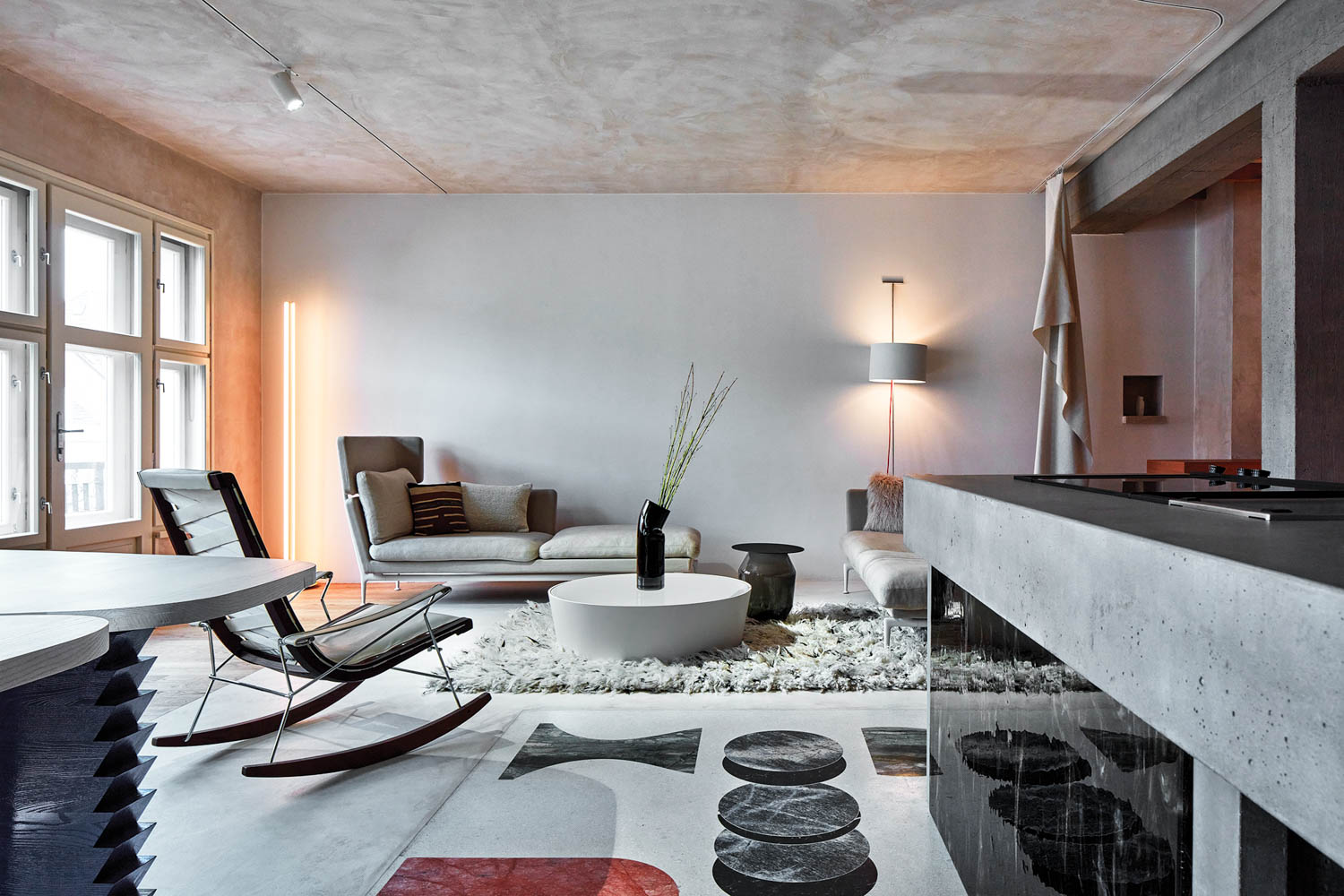 几何大理石板院