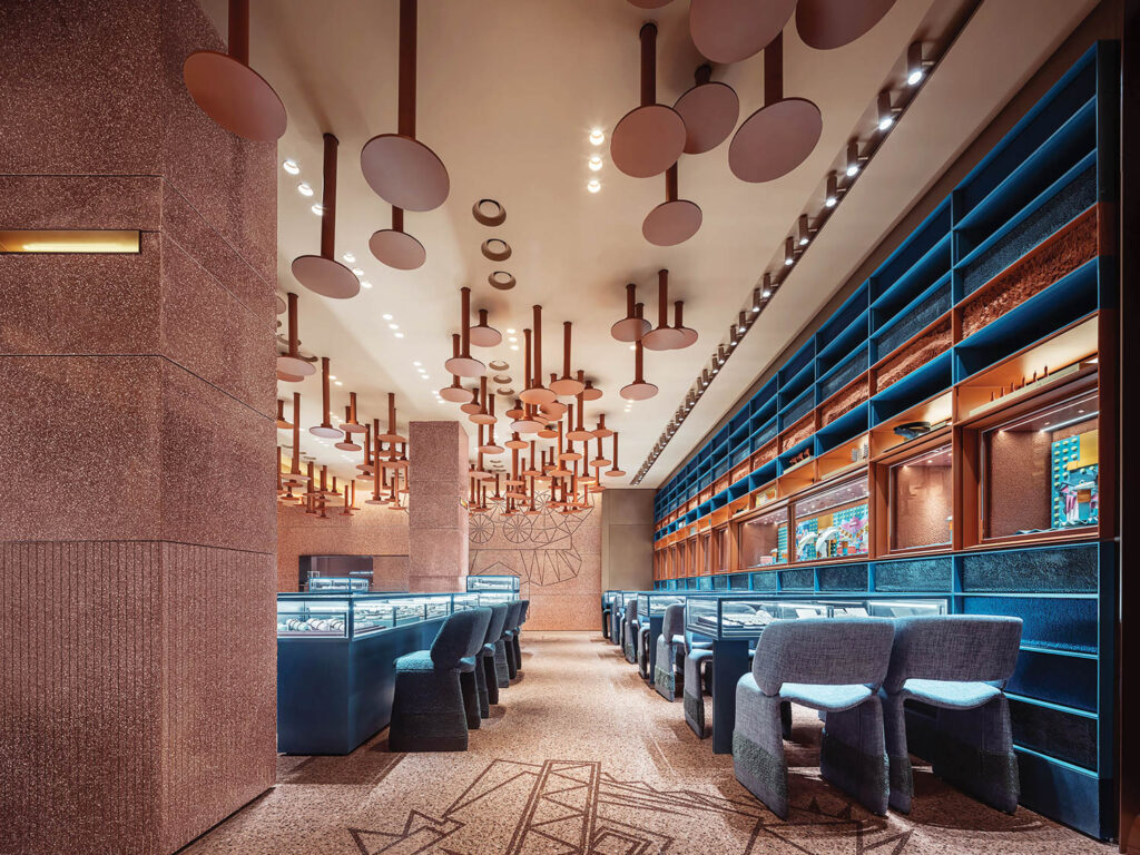 蓝座和匹配显示器展示首饰