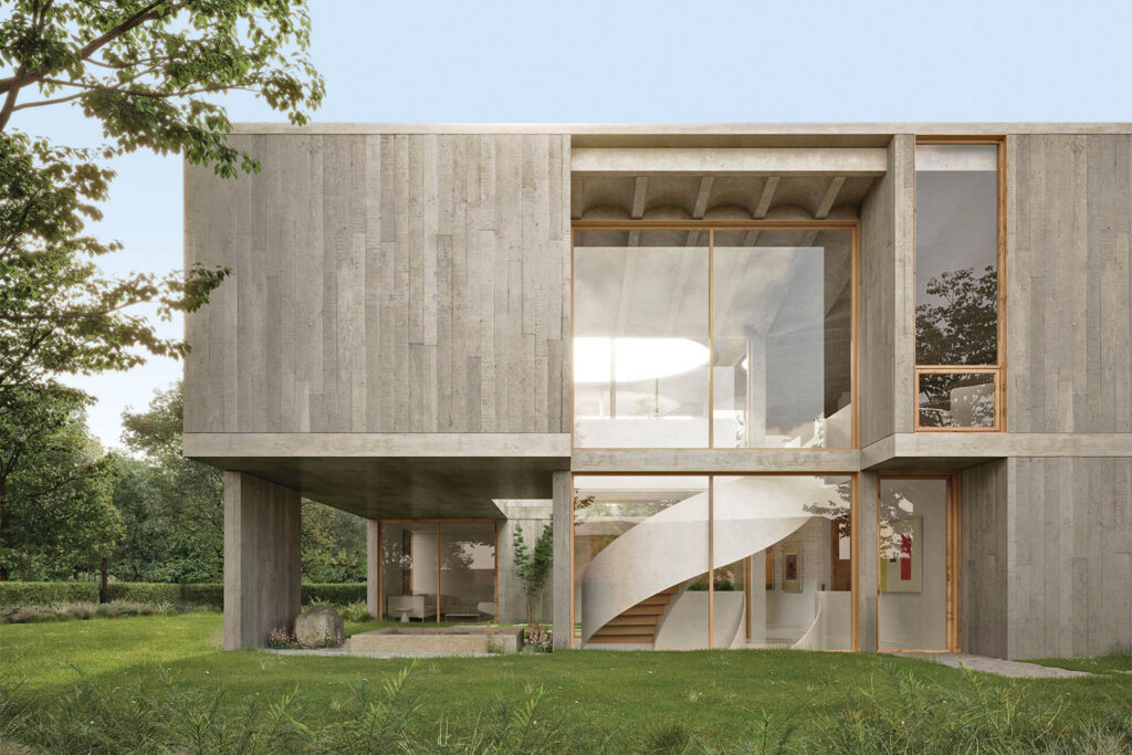 单家庭院外草坪和树