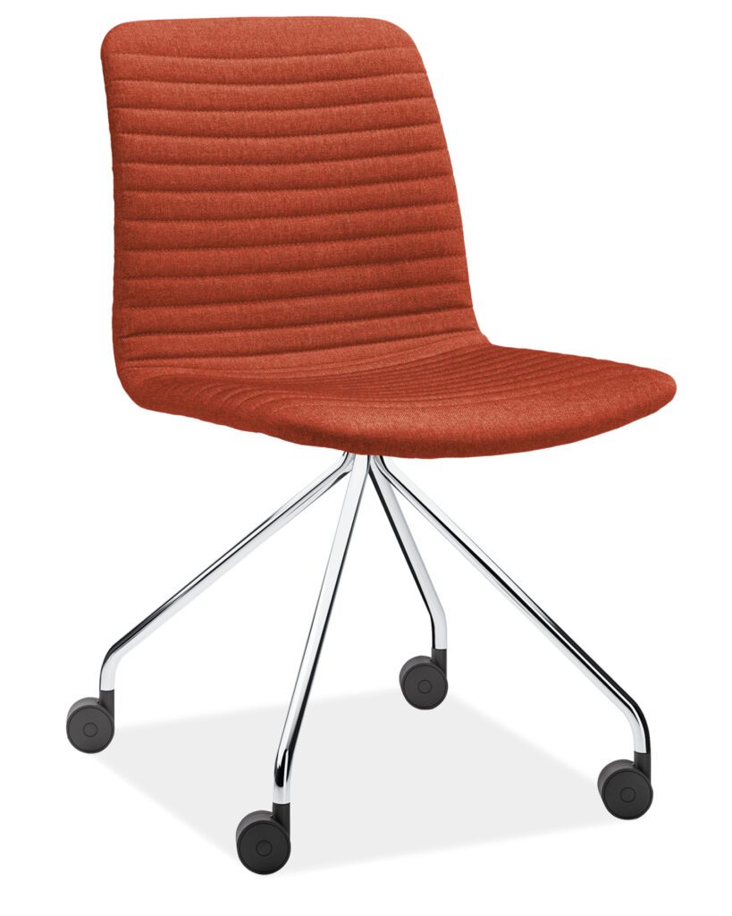 红色皮轮办公椅