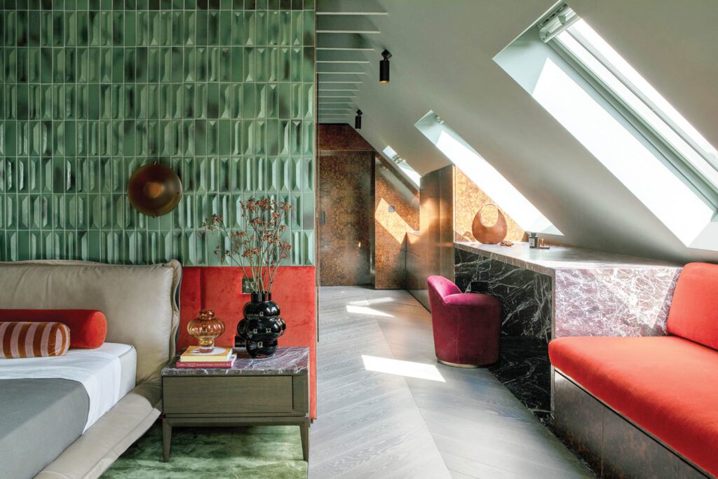 高空通道自定义虚伪通向主床房 头板墙宿主Gio Ponti瓷砖