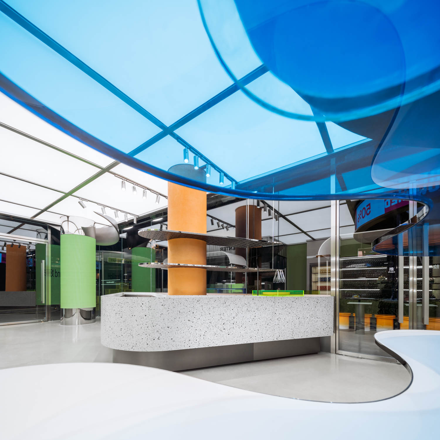 粘贴显示区自定义曲线架为蓝丙烯