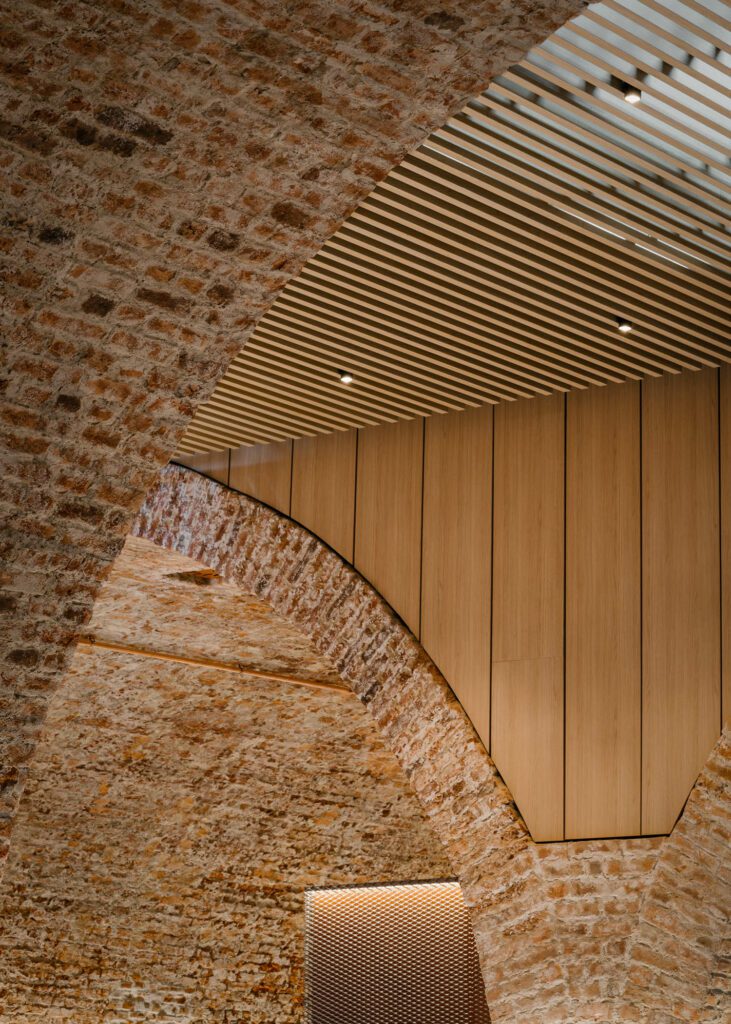 Oak vener原型砖头内嵌入嵌入式拱门摄影内特库克摄影