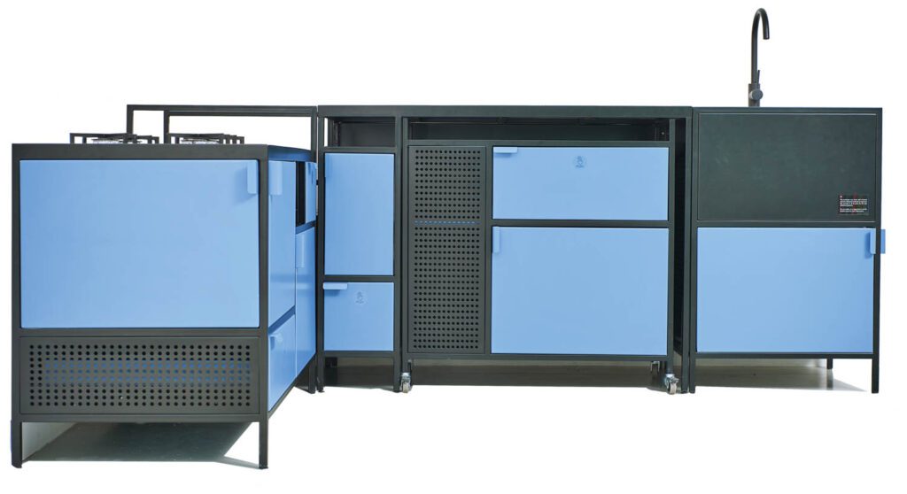 集合自成一体的蓝灰块组合