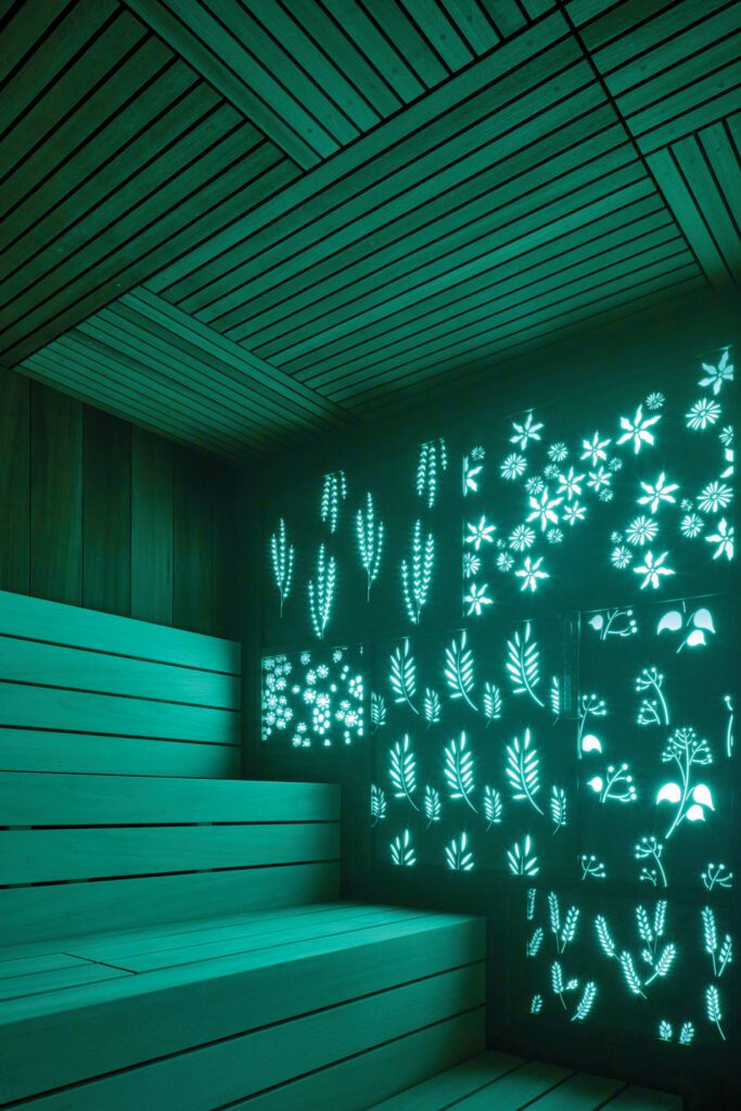 底线照亮桑拿墙上投影