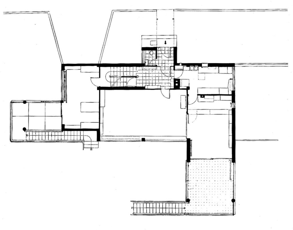 Marcel Breuer Associates在德国威斯巴登建房,这层楼图显示
