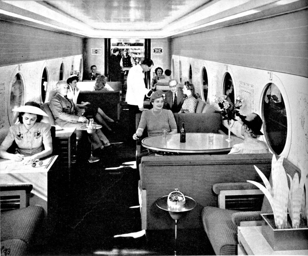 1941年-洛杉矶铁路旅行是一个装饰事件,好莱坞俱乐部车以Poliod胶片为特征应用窗切格