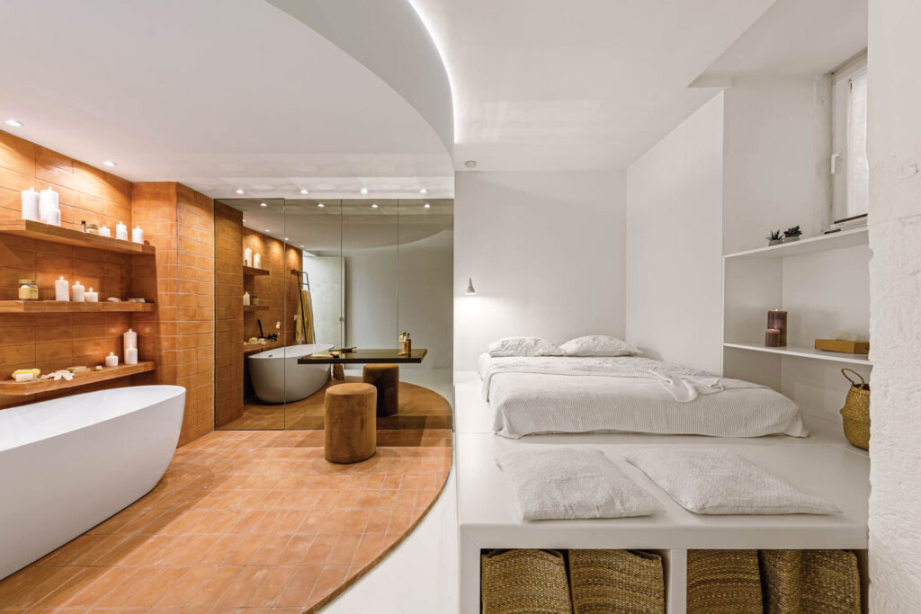 沉睡平台面部浸泡浴缸 半月半月手工地块