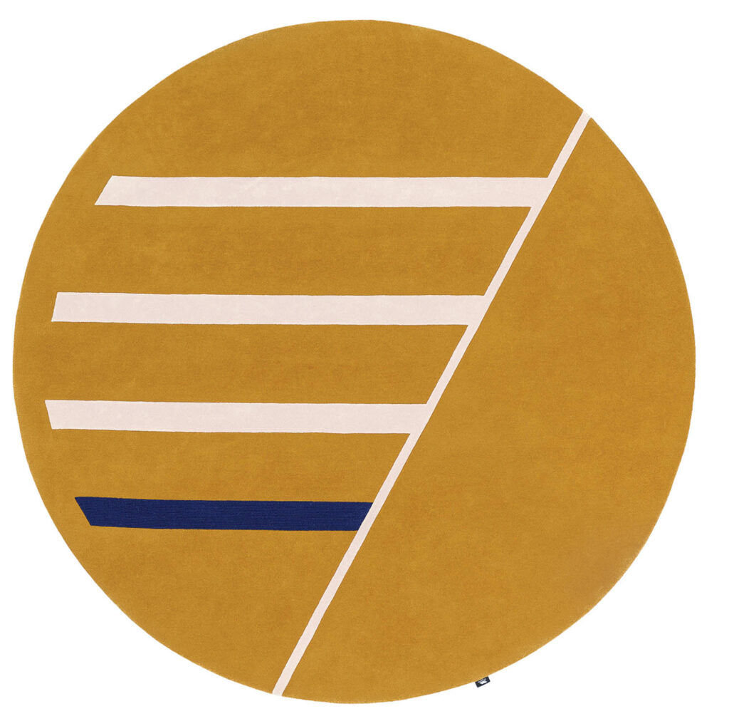 芥末黄圆地毯定线