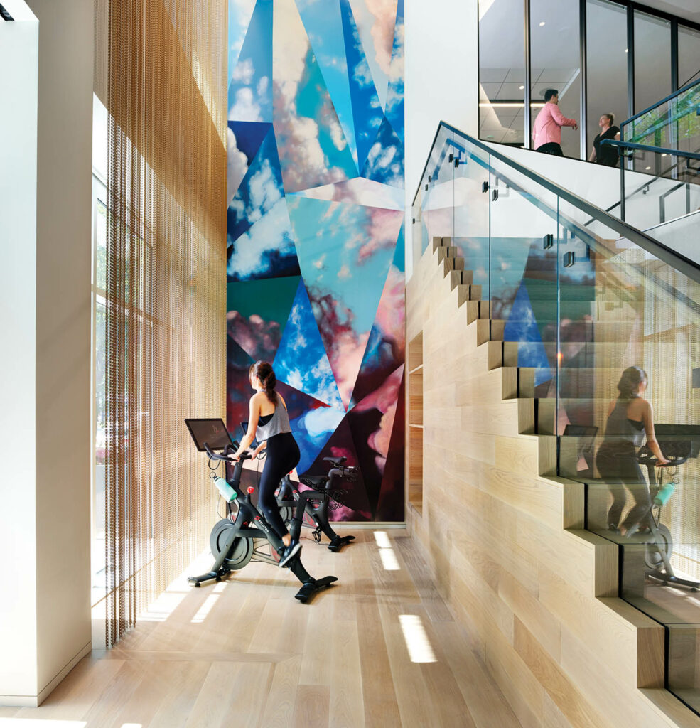 4300威尔逊430楼后墙壁上生动蓝紫色