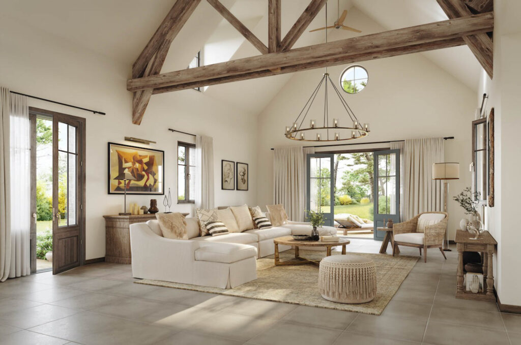 起居室外露木束和巨型自然光