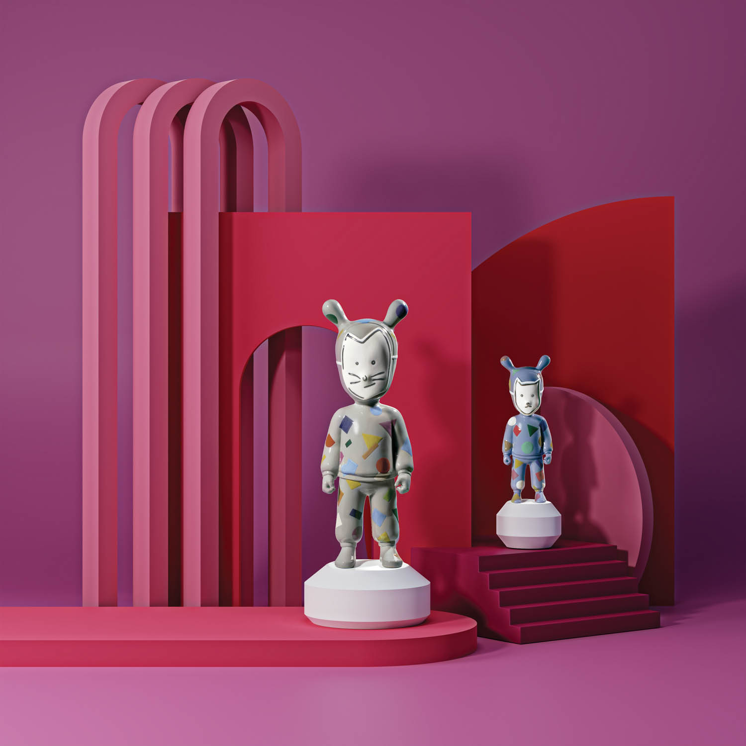 嘉宾雕像Lladró粉红背景