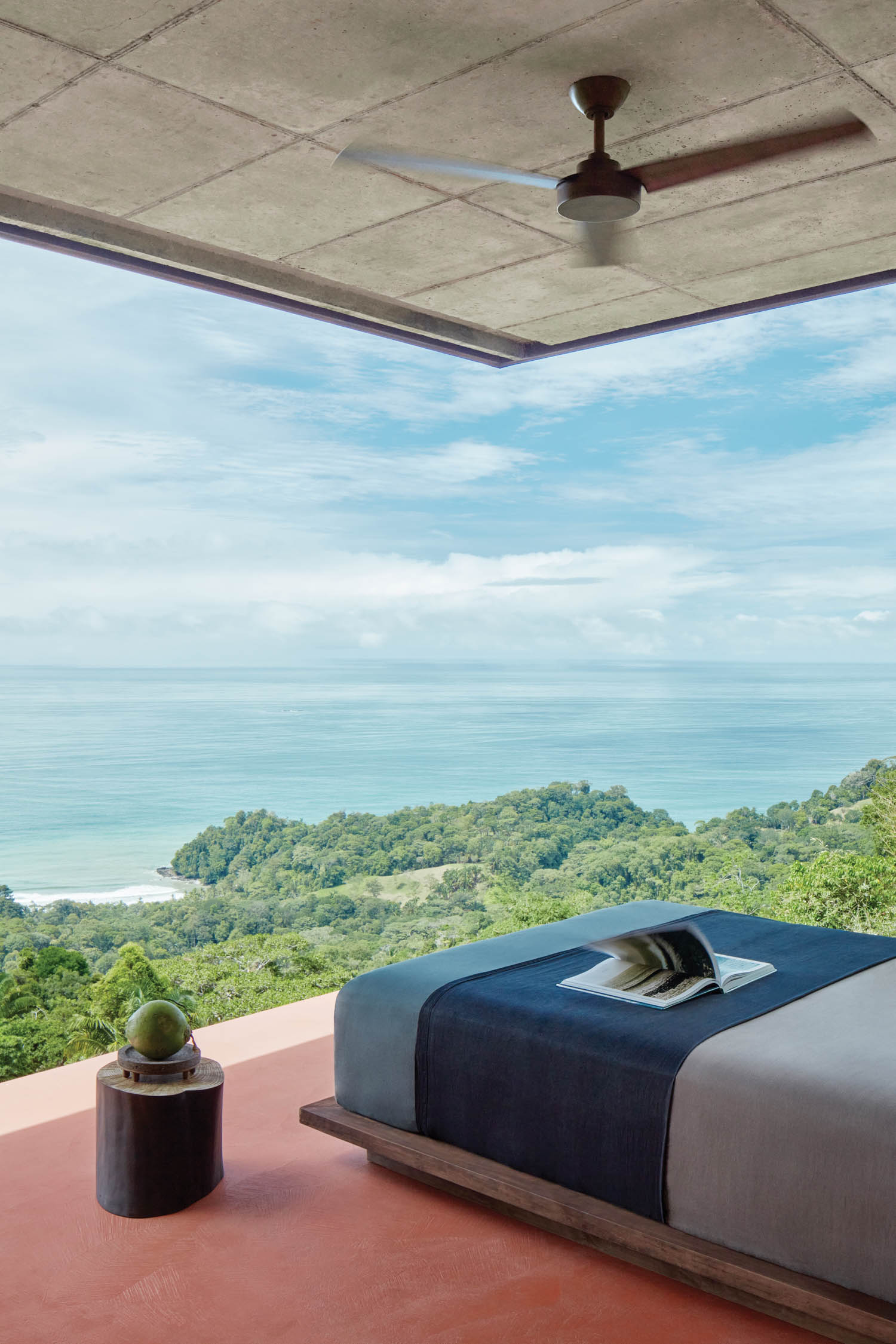 带太平洋视图的日间床