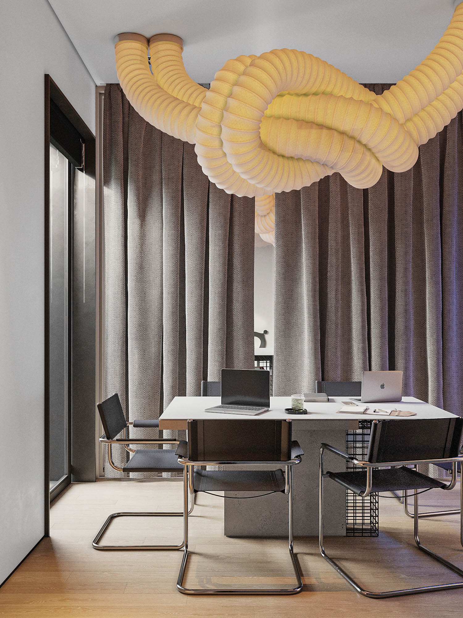 交错管绑住办公桌