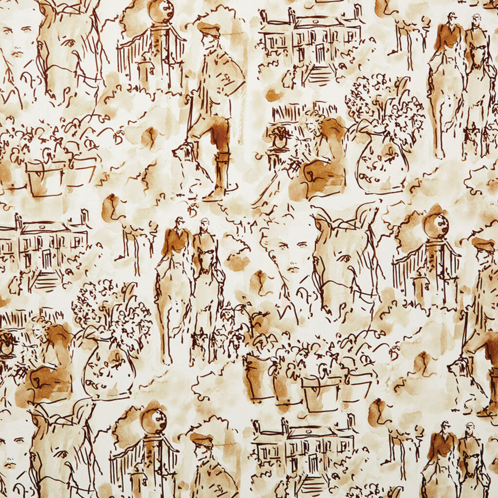 Robert Rufino的乡村生活粘贴爱尔兰页墙纸,Manuel Santelits插图,Leightbeck Studio FourNYC