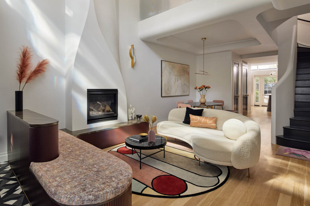 石膏板烟囱向起居室20尺天花板画视线