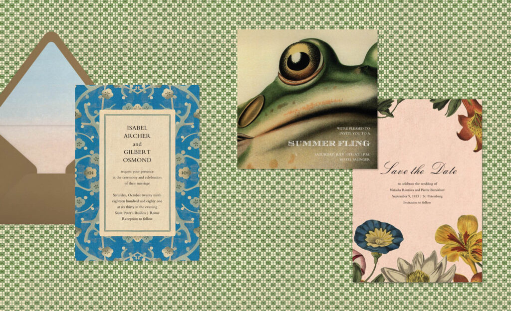 无纸Post绿色背景数字邀请