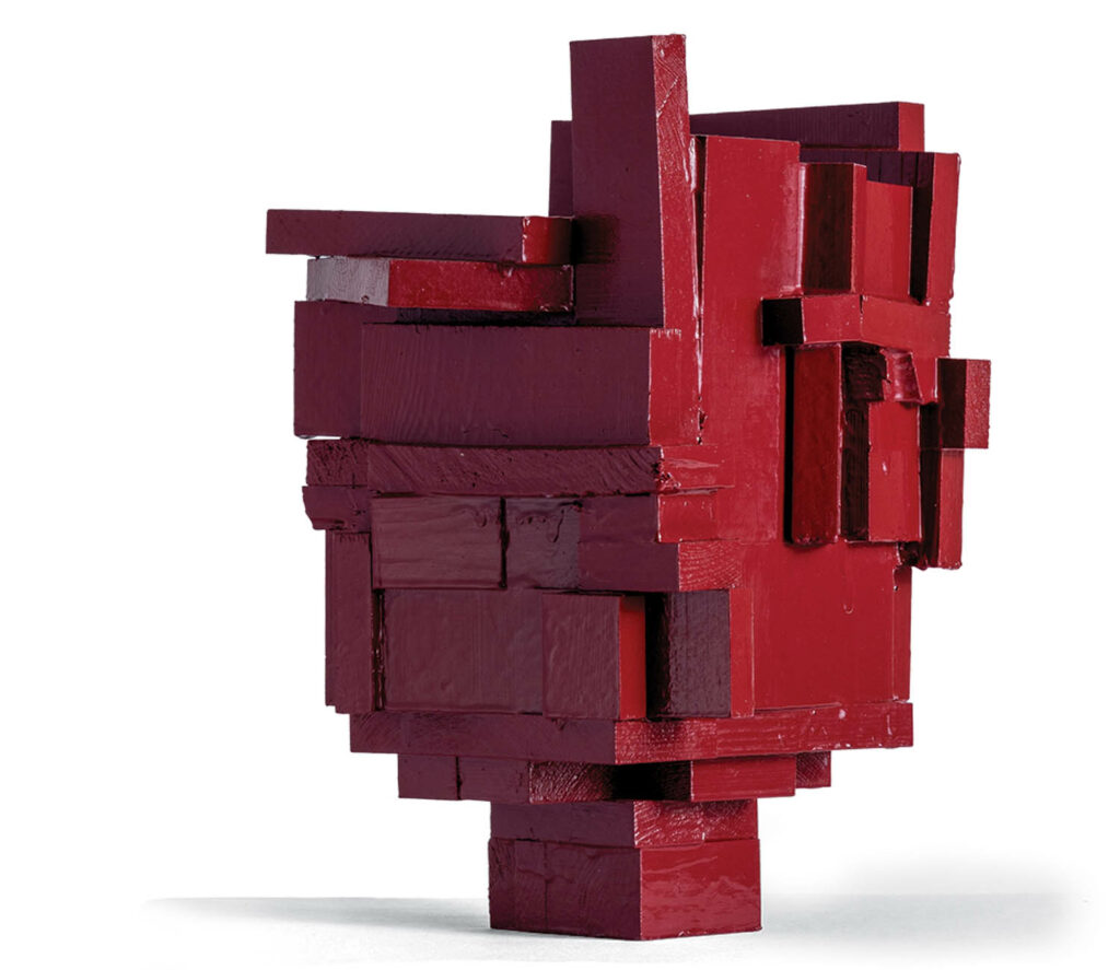 红色花瓶带几何表