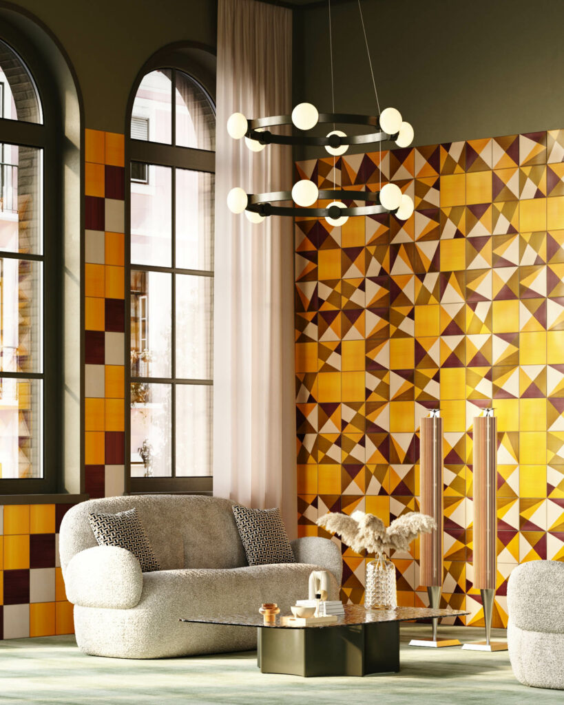 陶瓷石器黄色模式受甘蓝镜启发