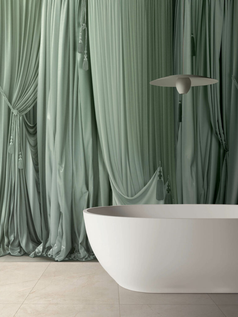 艺术墙收集部分, 淡绿板流布窗帘