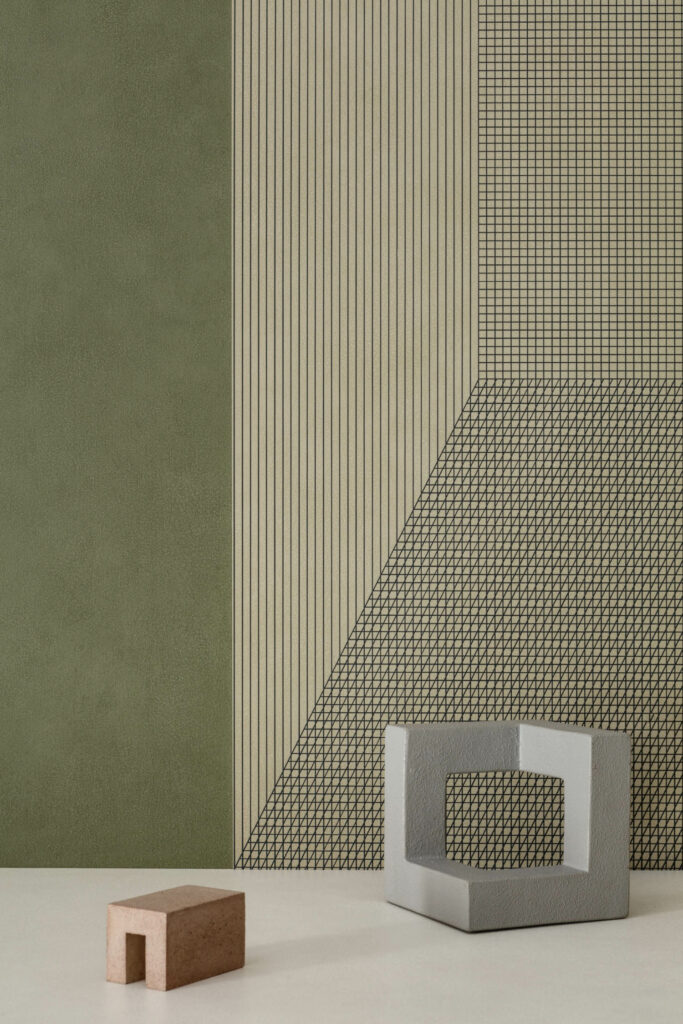 绿色树影线性图形模式