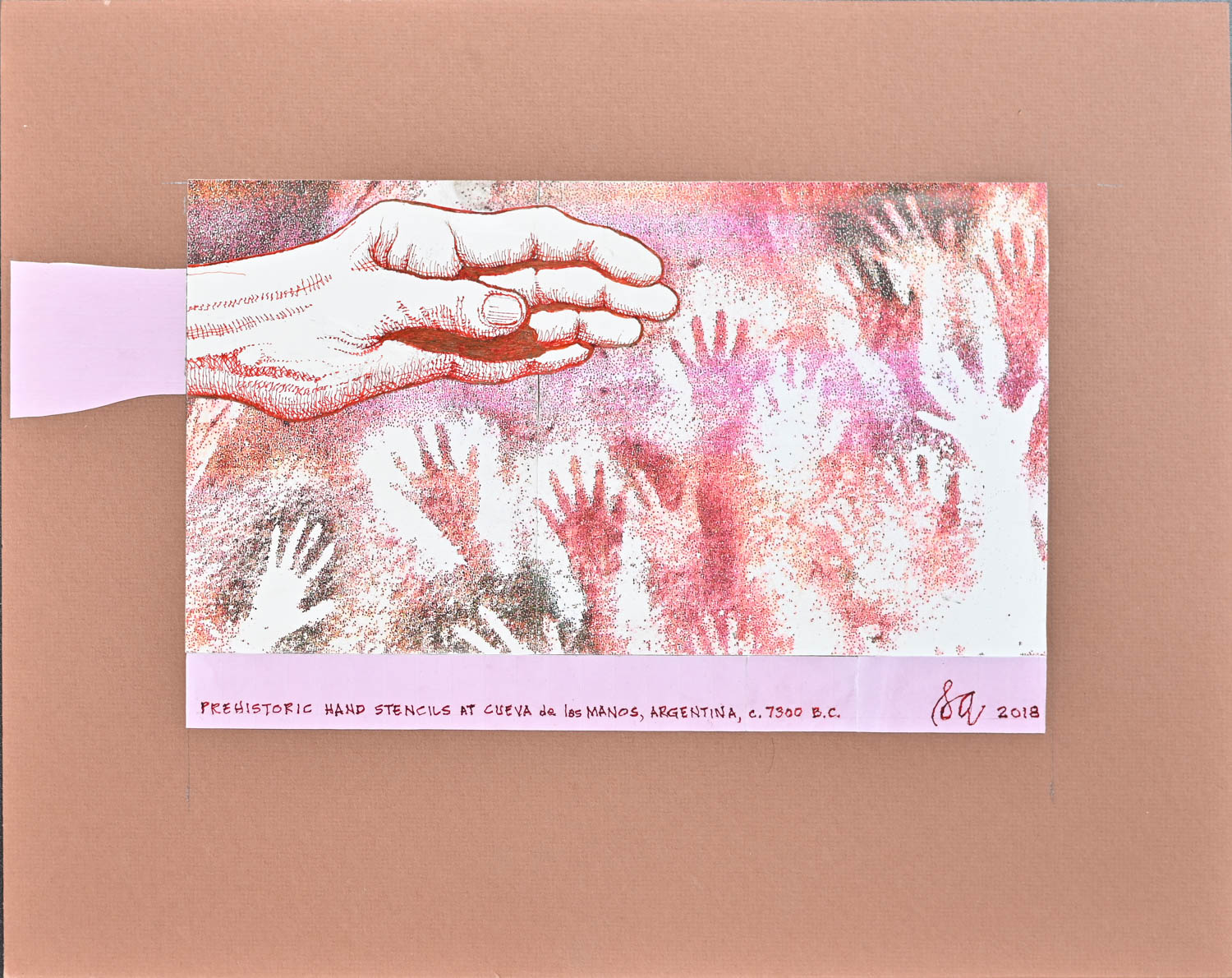 手伸进画布上拉起手