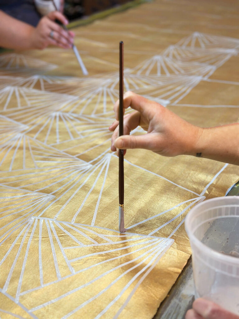 金笔画墙纸受kimonos启发