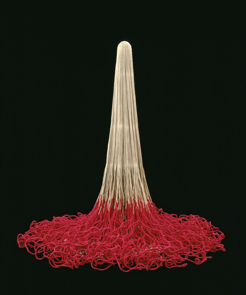 白线圈尾部浸红