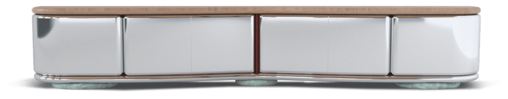 Wavycredza带轻橡树顶部、爱尔兰绿大理石基地、无悬浮抽屉前台和Orior内包皮