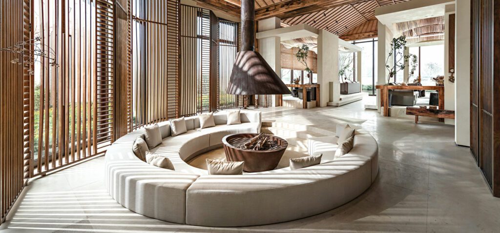 消防馆环绕环形沙发