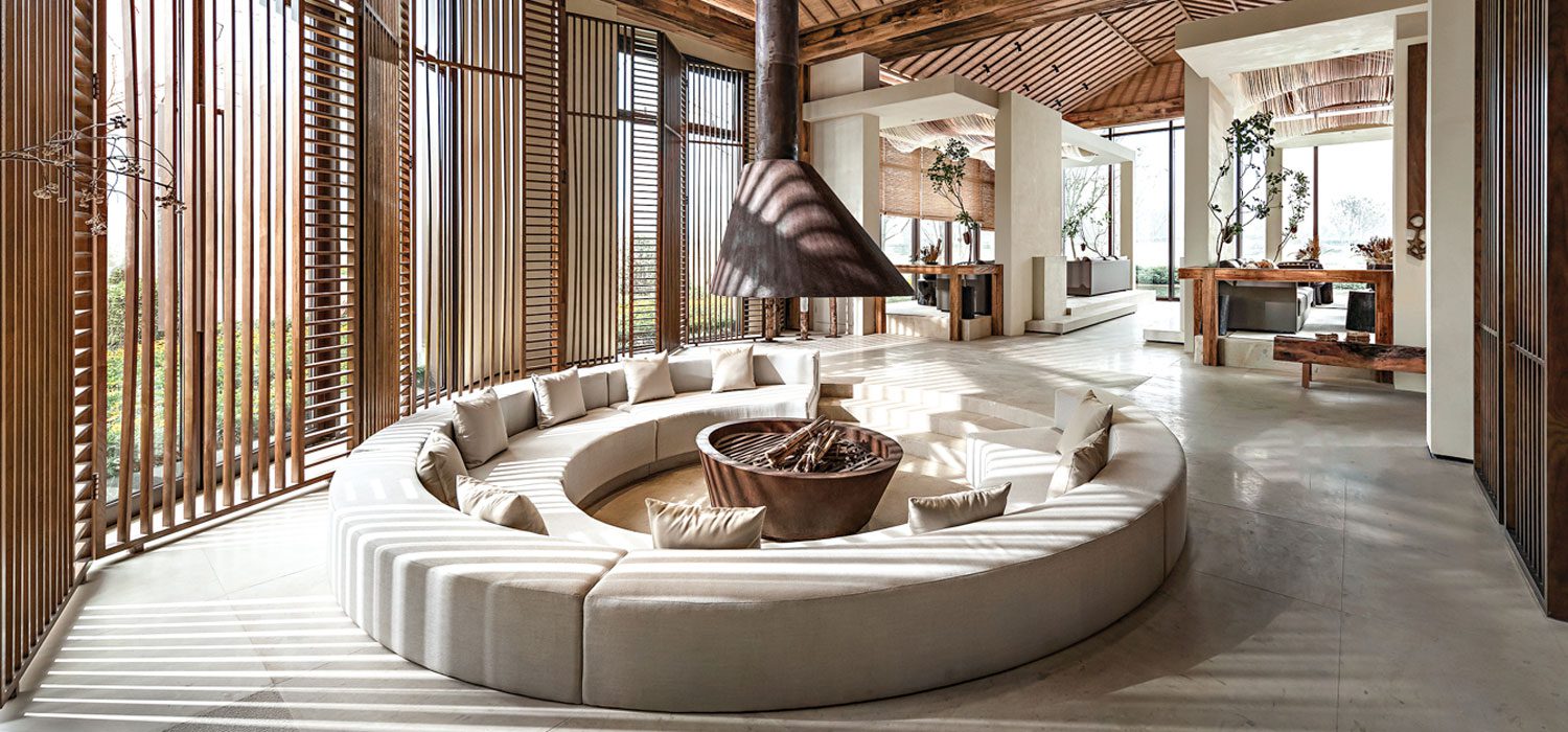 消防馆环绕环形沙发