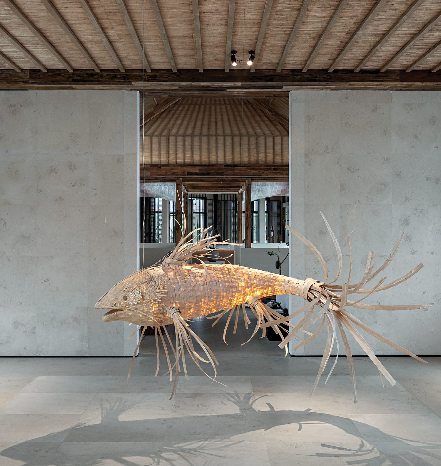 大型浮鱼为项目委托并编织竹子点头思想,同时也是中国文化吉兆