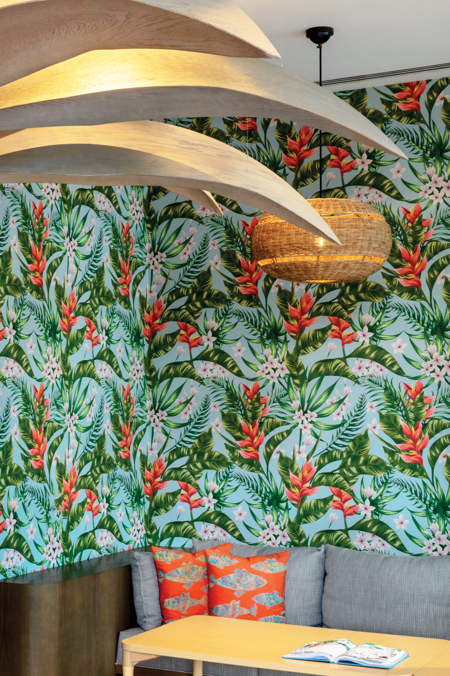 仿冒墙封装和木棕树 两者都定义了孩子游戏室