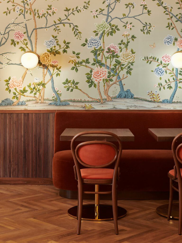 de Gournay定制植物手画丝网覆盖墙