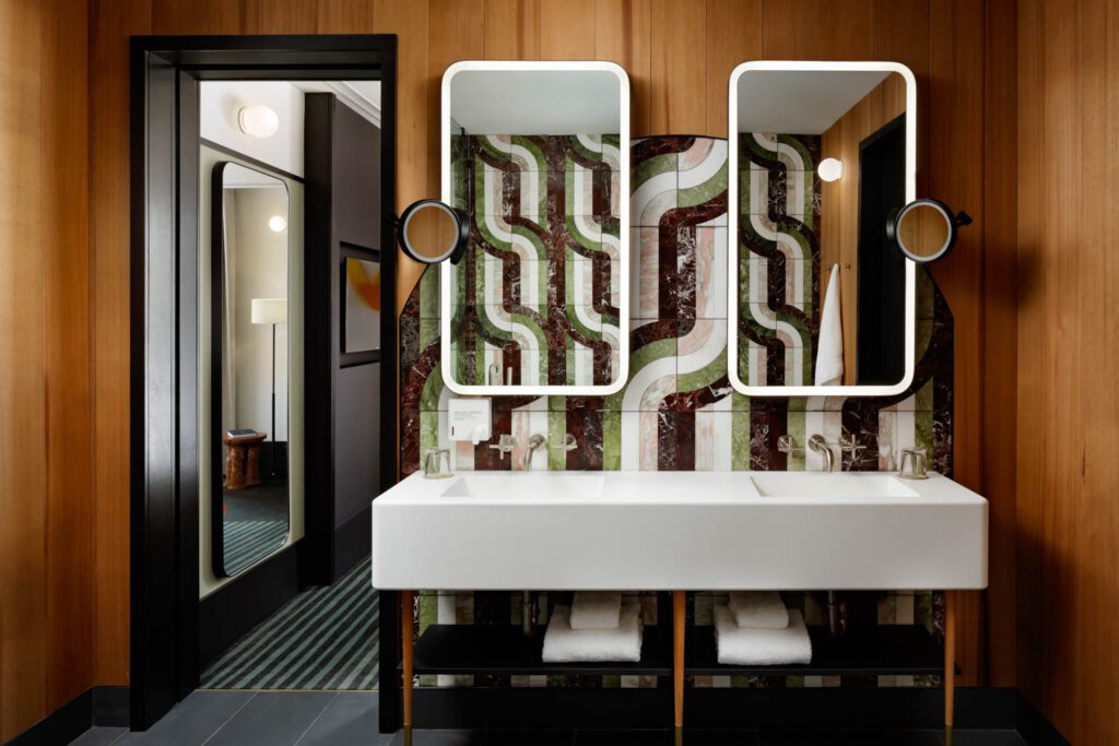 套房卫生间多色大理石墙板嵌入艺术新启发模式