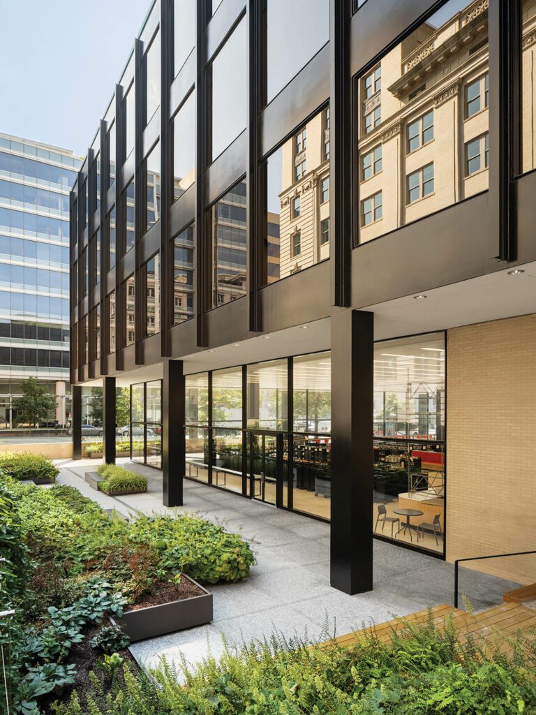 搭建砖墙 新咖啡馆外的沉地花园