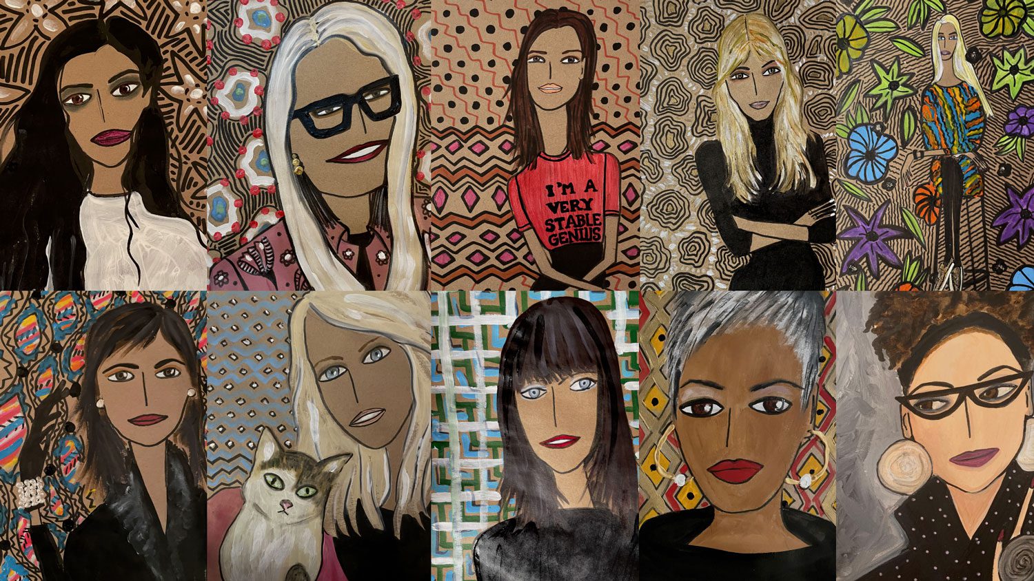 设计中妇女晚宴画像由Rebecca Moses