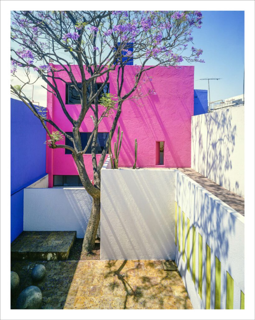 明亮粉红三角屋白底