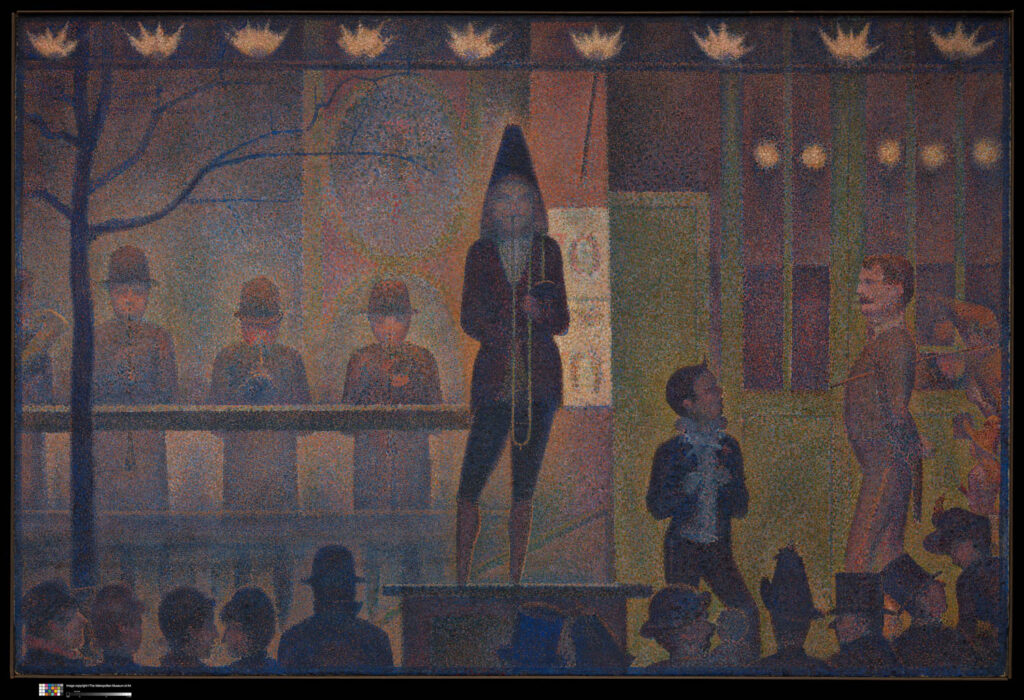 马戏团侧展1887-88年George Seurat