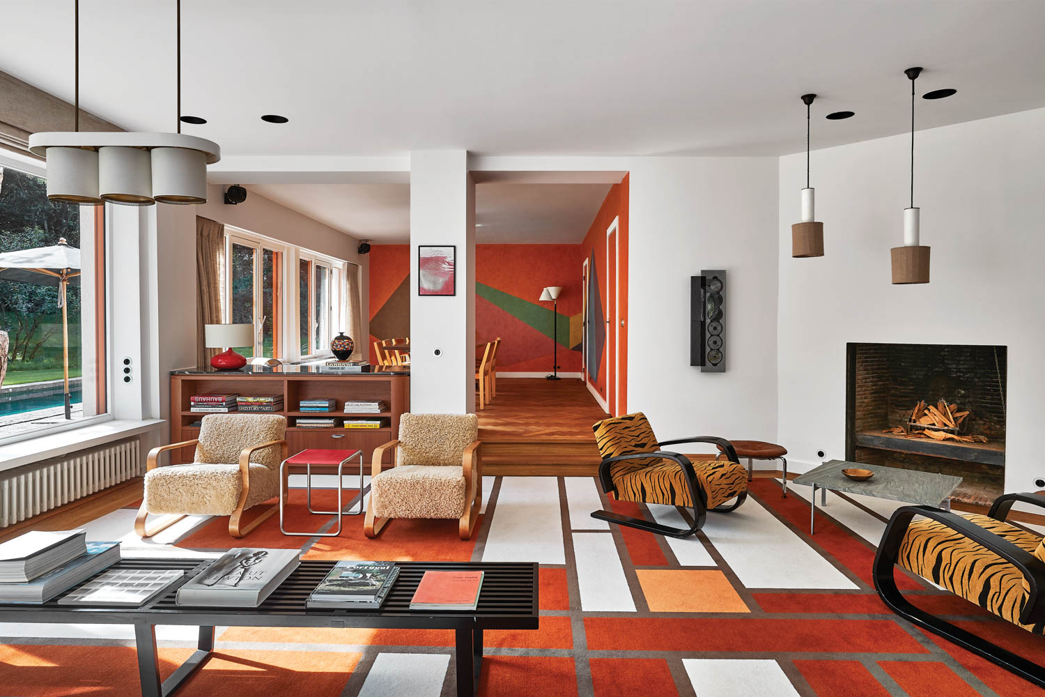 起居室图形地毯