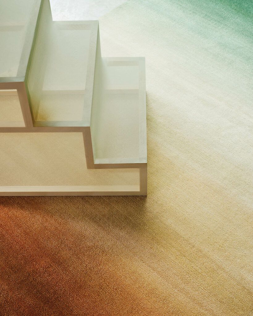 高山像地毯顶层木地板上阶梯